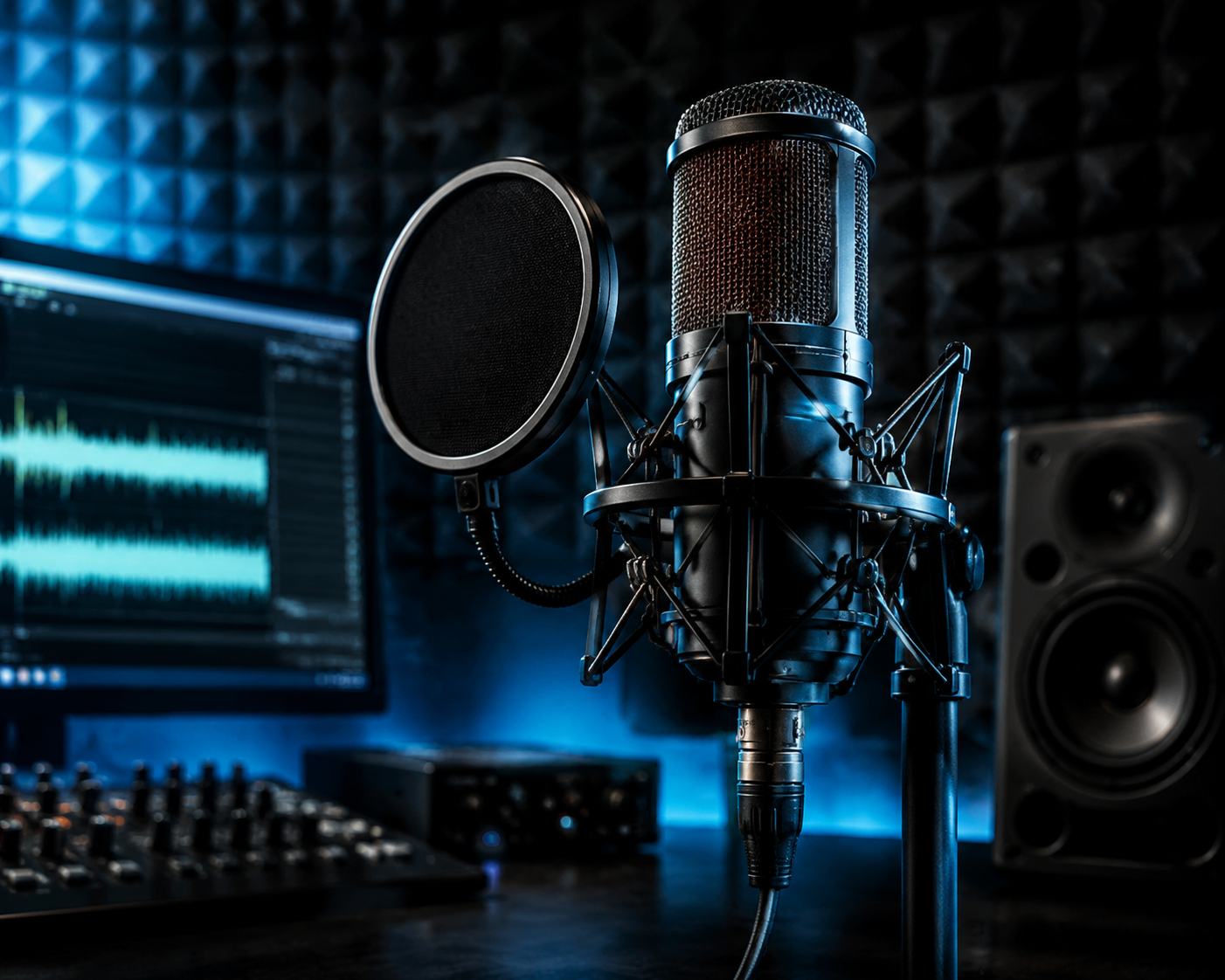 Studio microphone for audio editing and voice recording